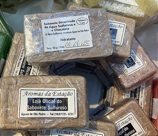 Sabonete Glicerinado de Agua Sulfurosa e Chocolate - Hidratante