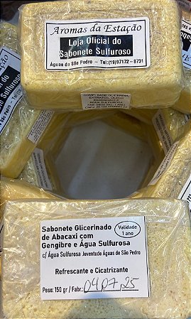 Sabonete Glicerinado de Abacaxi com Gengibre e Agua Sulfurosa