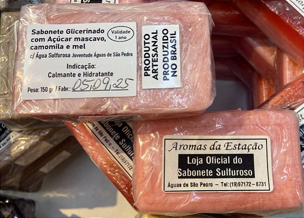 Sabonete Glicerinado com açucar mascavo, camomila e mél