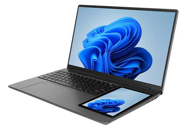 Notebook Duas Tela 15.6”+7” Intel N100 8GB RAM DDR4 SSD120GB Windows 11 Pro
