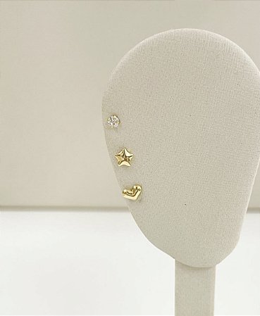 Brinco Trio Coração