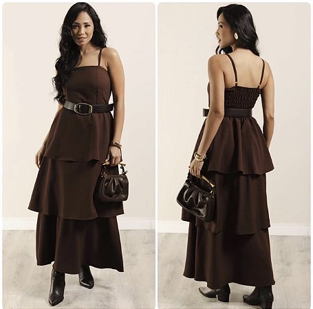 Vestido Midi Camadas