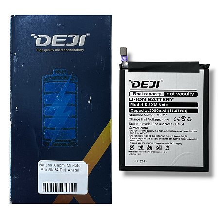 Bateria Xiaomi Mi Note Pro BM34 Deji Anatel