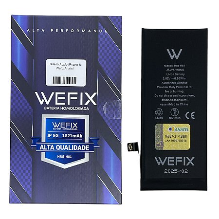 Bateria Apple iPhone 8 Wefix Anatel