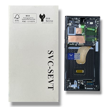 Frontal Tela Samsung S22 Ultra Nacional Wefix C- Aro Preto