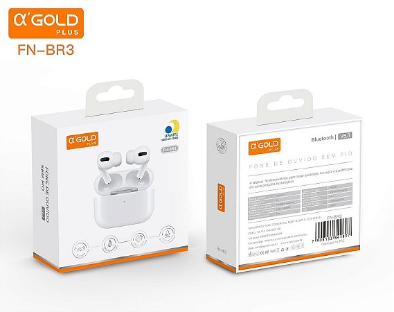 Fone Sem Fio Bluetooth A'Gold Lightning FN-BR3 ANATEL