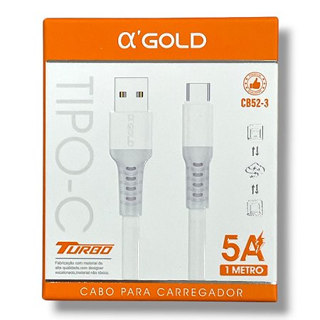 Cabo Turbo USB Para Tipo-C 5A 1M A'Gold CB52-3
