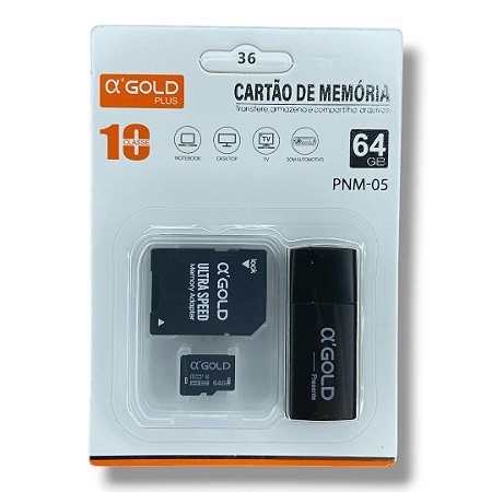 Cartão de Memória A'Gold C/ Adatador USB