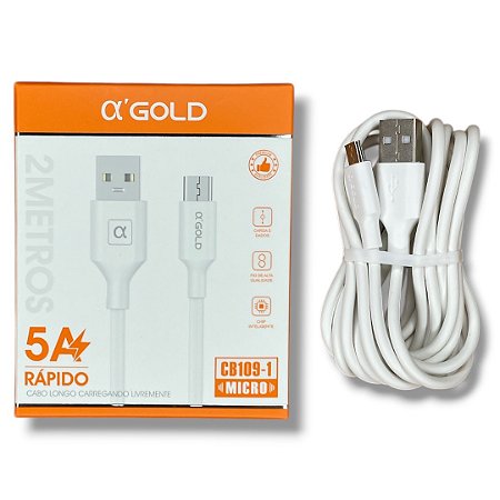Cabo Turbo USB Para Micro 5A 2M A'Gold CB109-1