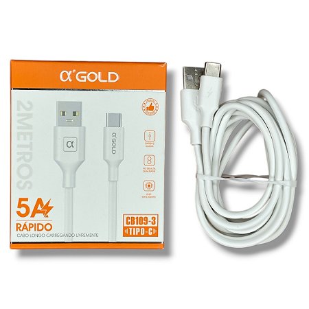Cabo Turbo USB Para Tipo-C 5A 2M A'Gold CB109-3