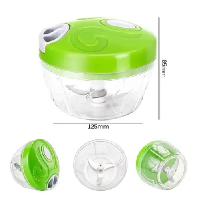 Processador de Alimentos 3 Laminas Aço Inoxidável   Easy Spin Cutter Manual 500ml