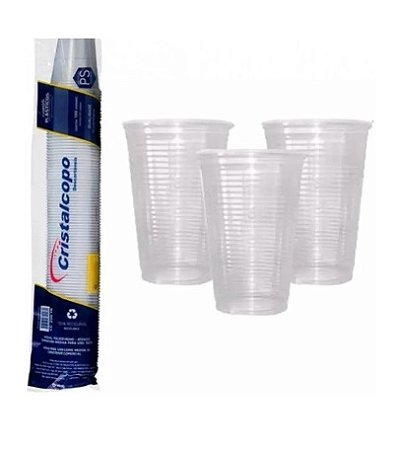 Copo Plástico Descartável Branco e Transparente 100un FC 180ml