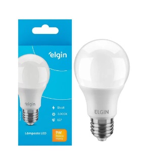 Lâmpada Bulbo 9w A60 Branco Frio E27 Bivolt Elgin