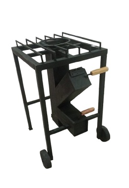 Fogareiro a Lenha Portátil com Suporte e Rodinha 70cm