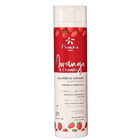 [AG] - SHAMPOO MORANGO E CHANTILLY PARA CABELOS QUEBRADIÇOS E SEM VIDA 300ml