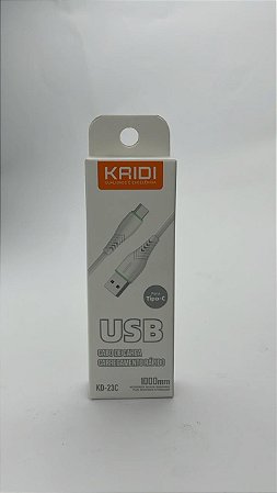 Cabo USB Tipo C Branco 1m Kaidi KD23C