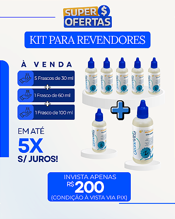 Kit Revendedor "3" | 5 Frascos de 30 ml + 1 de 60 ml + 1 de 100 ml