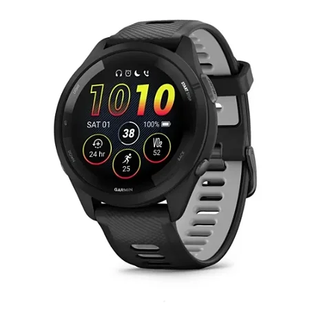Relógio Garmin Forerunner 265 Music Preto EU/PAC com Monitor Cardíaco de Pulso e GPS