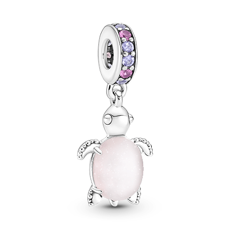 Charm Pendente Tartaruga Marinha Rosa