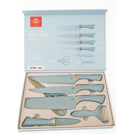 Conjunto de Facas de Cozinha Corrugadas - 6 Peças