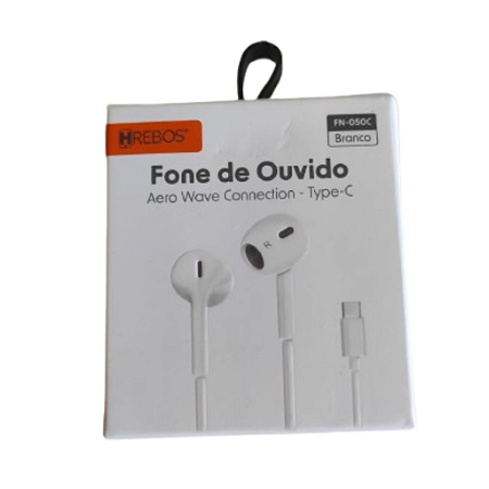 Fone de Ouvido HREBOS FN-050C - Conexão Type-C