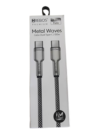 Cabo Dual Type-C Hrebos Metal Waves 100W