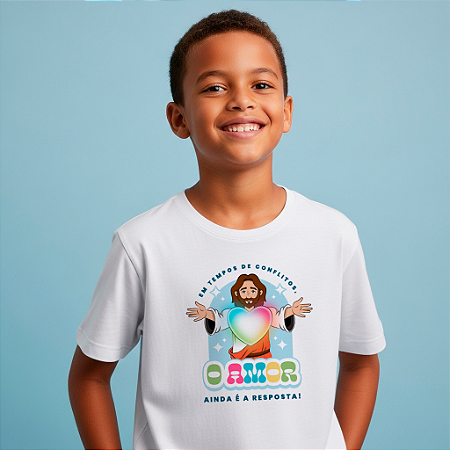 Camiseta Infantil - Jesus, o Mestre do Amor