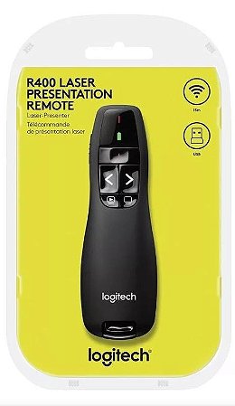 Apresentador de Slide Sem Fio R400 Laser Preto Logitech P/N 910-001354