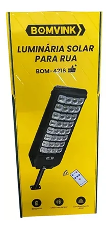 Luminária Solar com Sensor de Movimento 640Leds 8800mAh BOM-4216 - Bomvink