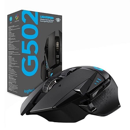 Mouse Gamer Sem Fio Logitech G502 LIGHTSPEED RGB LIGHTSYNC, Ajuste Peso, 11 Botões, Recarregável, Compatível POWERPLAY - 910-005566
