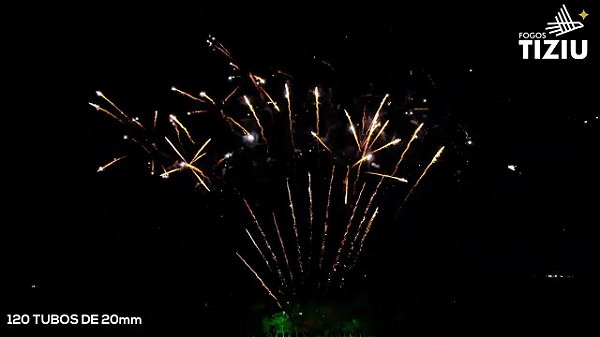 Leque de Cores com Efeito Croseti Fenix 120 Tubos Fogos Tiziu