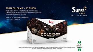 Torta Colormix 50 Tubos 44mm Super Fogos