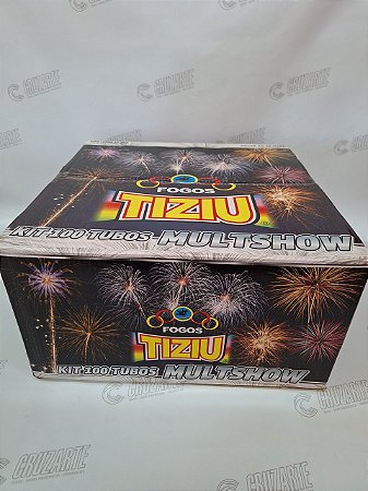 Torta Multshow 100 Tubos Fogos Tiziu Coloridos
