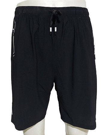 Shorts Microfibra Tactel Preto Leve e Confortável