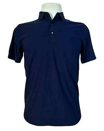 Camisa Polo Lisa Azul Marinho Malha Chinesa