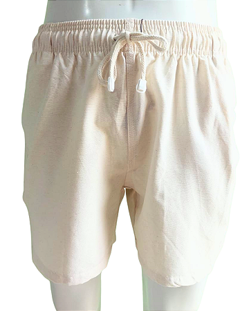 Shorts Linho Natural Masculino Confortável