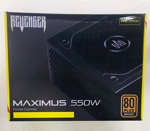 FONTE REAL 550W 80PLUS BRONZE MAXIMUS REVENGER