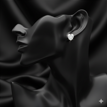 Brinco ponto de luz coração delicado