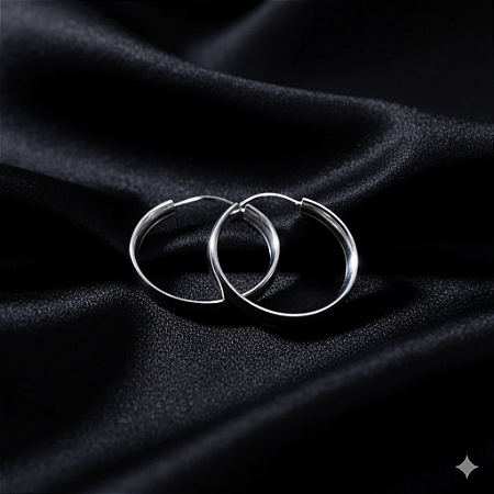 Argola Chata Lisa Prata