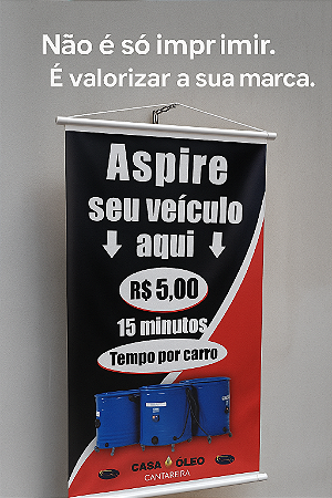 Banner Lona 380g Colorido com Bastão e Corda