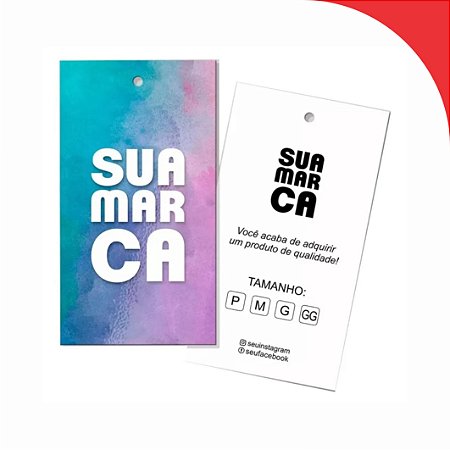 Tag 9x5cm com furo para Roupas / Personalizada