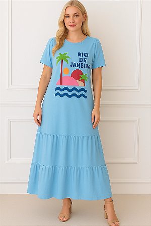 Vestido longo azul Rio