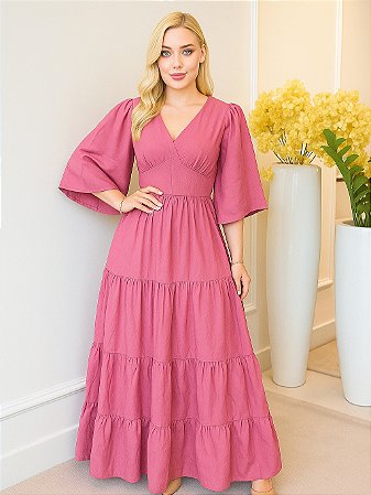 Vestido manga flare
