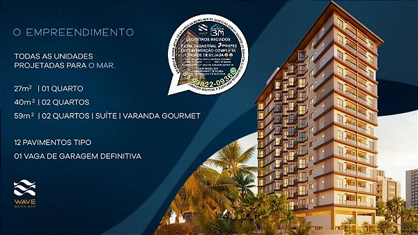 Apartamentos no Edf. Wave Beira Mar em Candeias