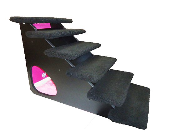 Escada Top Pelúcia 60 cm Altura 6 Degraus Black