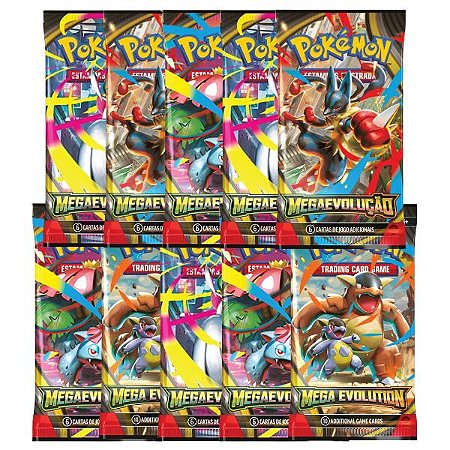 Kit 10 Boosters Unitários Megaevolução Pokemon TCG