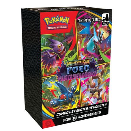 Combo de Booster Fogo Fantasmagórico Pokemon TCG