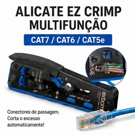 Alicate Crimpar Rj45 Passagem Ez Crimp Cat5 Cat6 Cat7
