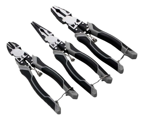 Jogo Com 3 Alicates: Universal, Bico E Corte