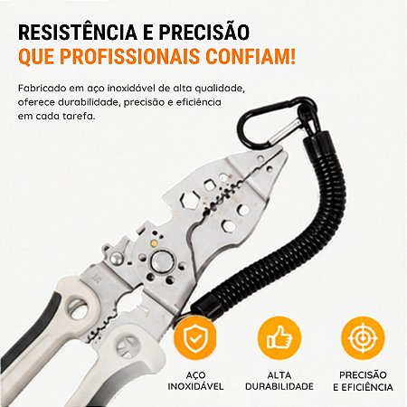 Alicate Multifuncional Desencapar Cortar E Prensar Fios